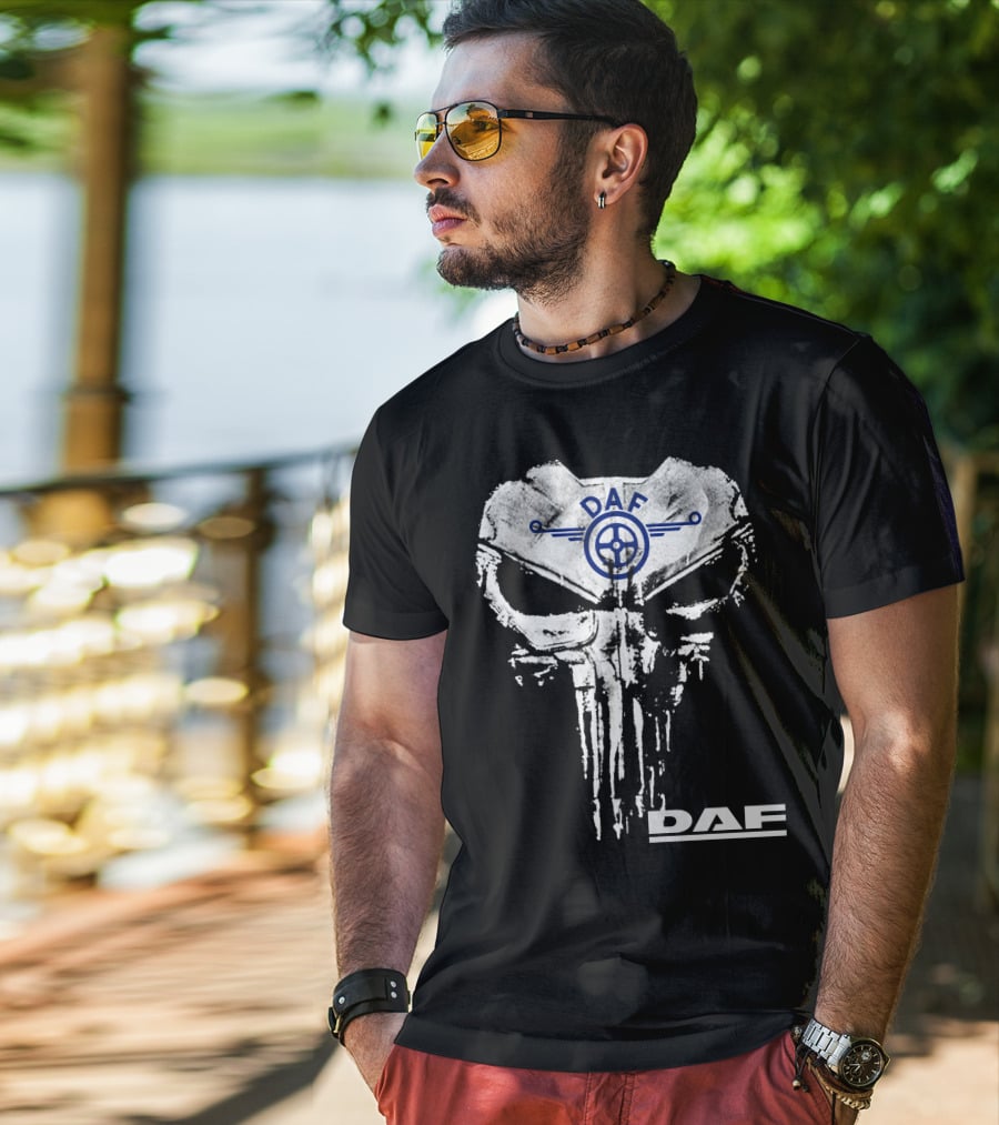 Daf Skull Emblem With Wheel Symbol T-Shirt