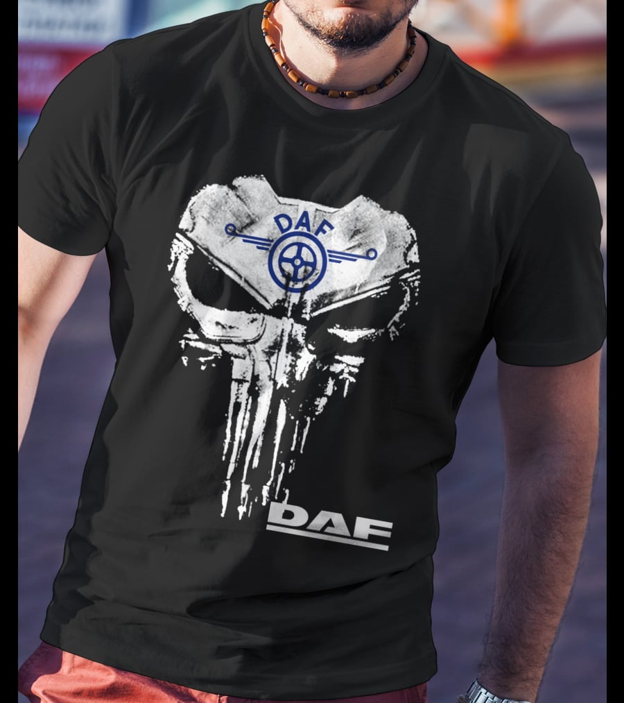 Daf Skull Emblem With Wheel Symbol T-Shirt