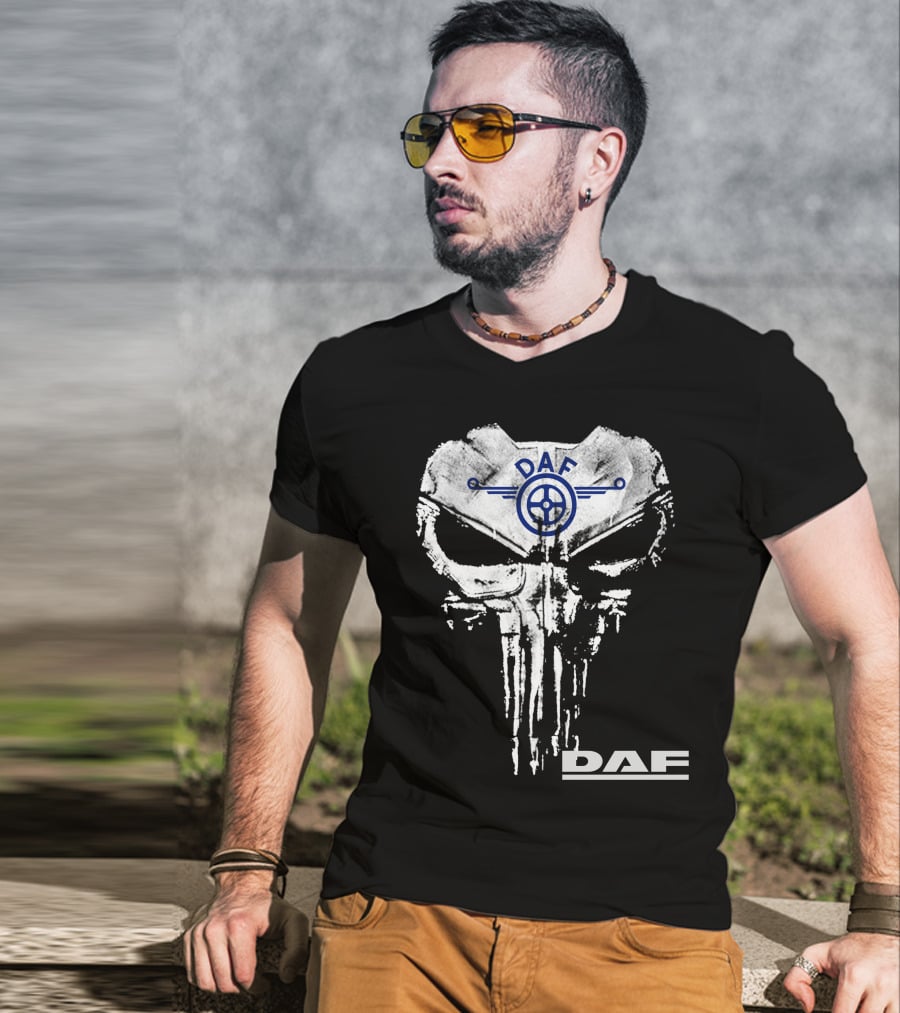 Daf Skull Emblem With Wheel Symbol T-Shirt