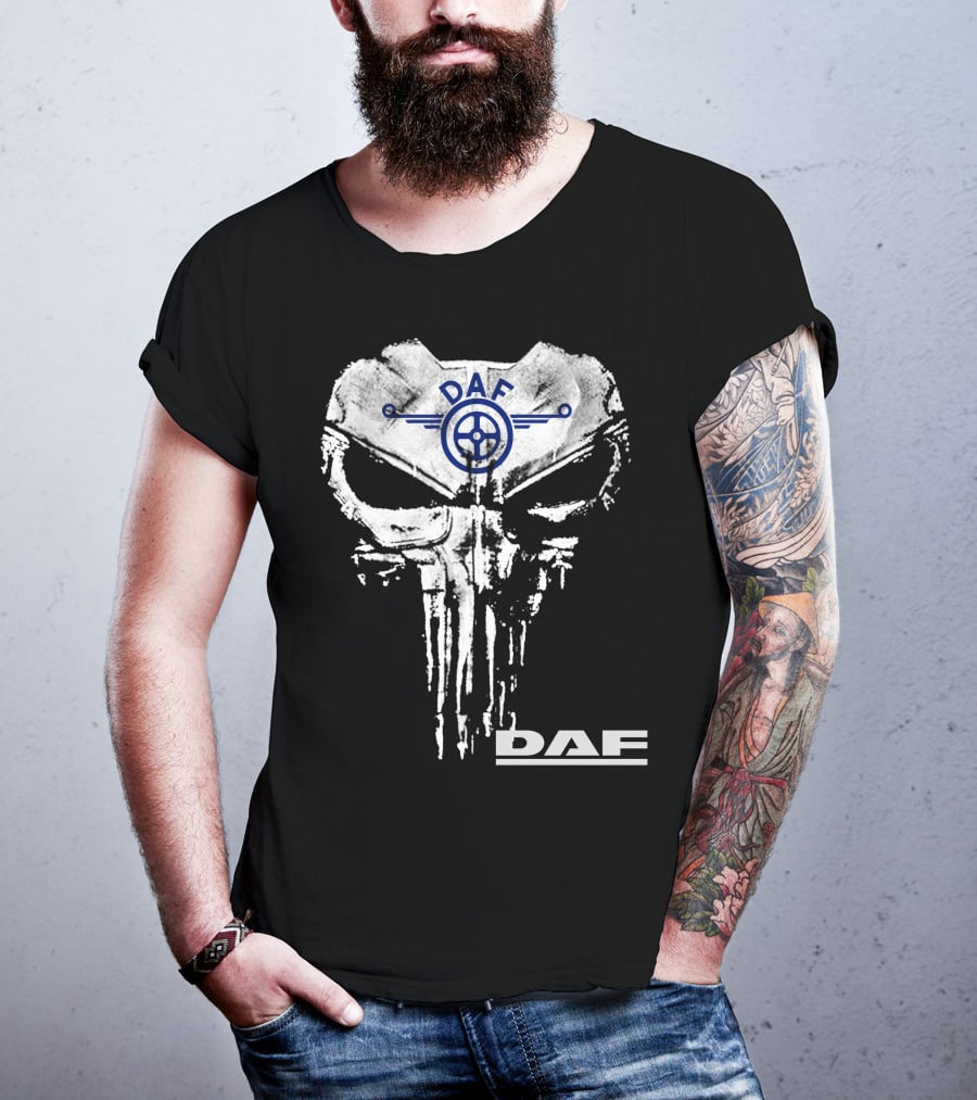 Daf Skull Emblem With Wheel Symbol T-Shirt