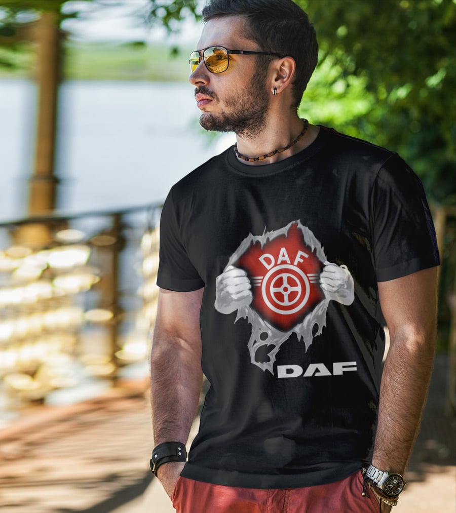Daf Steering Wheel Logo Ripped T-Shirt