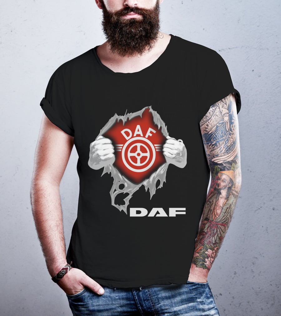 Daf Steering Wheel Logo Ripped T-Shirt