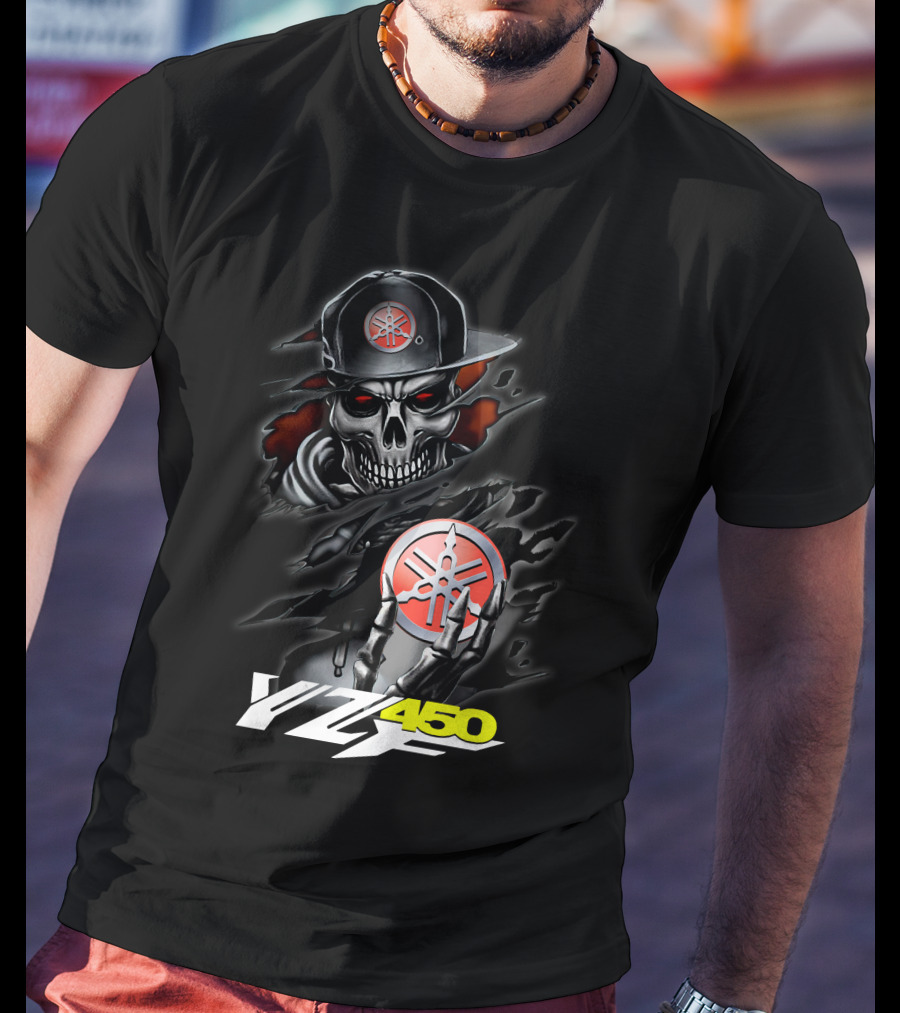 Yfz450 Skull With Yamaha Logo And Cap T-Shirt