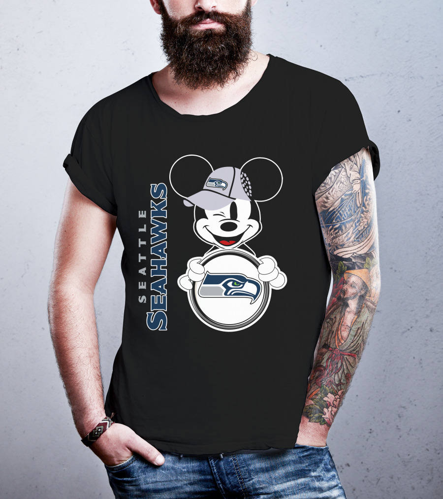 Seattle Seahawks Mickey Mouse Logo 3 T-Shirt