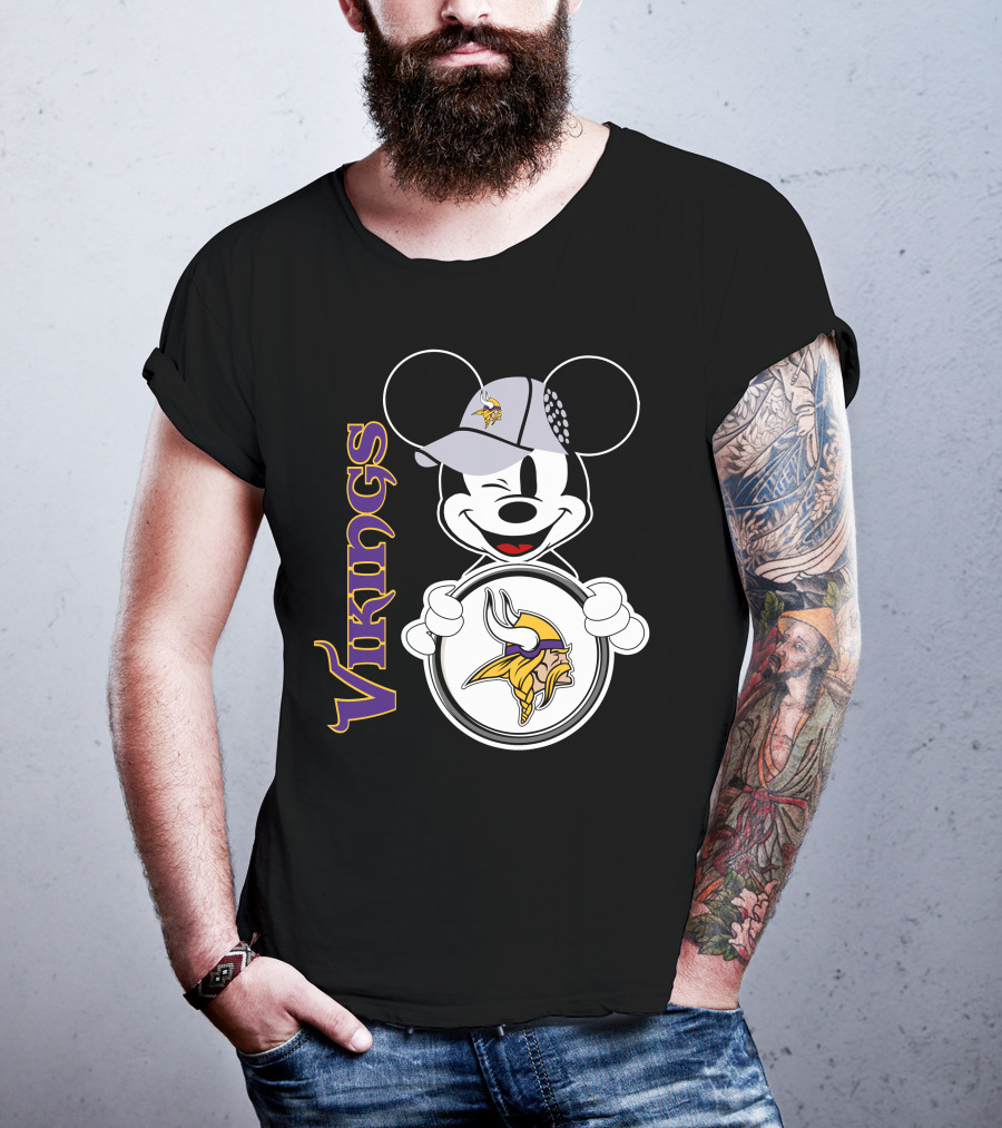 Vikings Mickey Mouse NFL Football Fan Gear T-Shirt