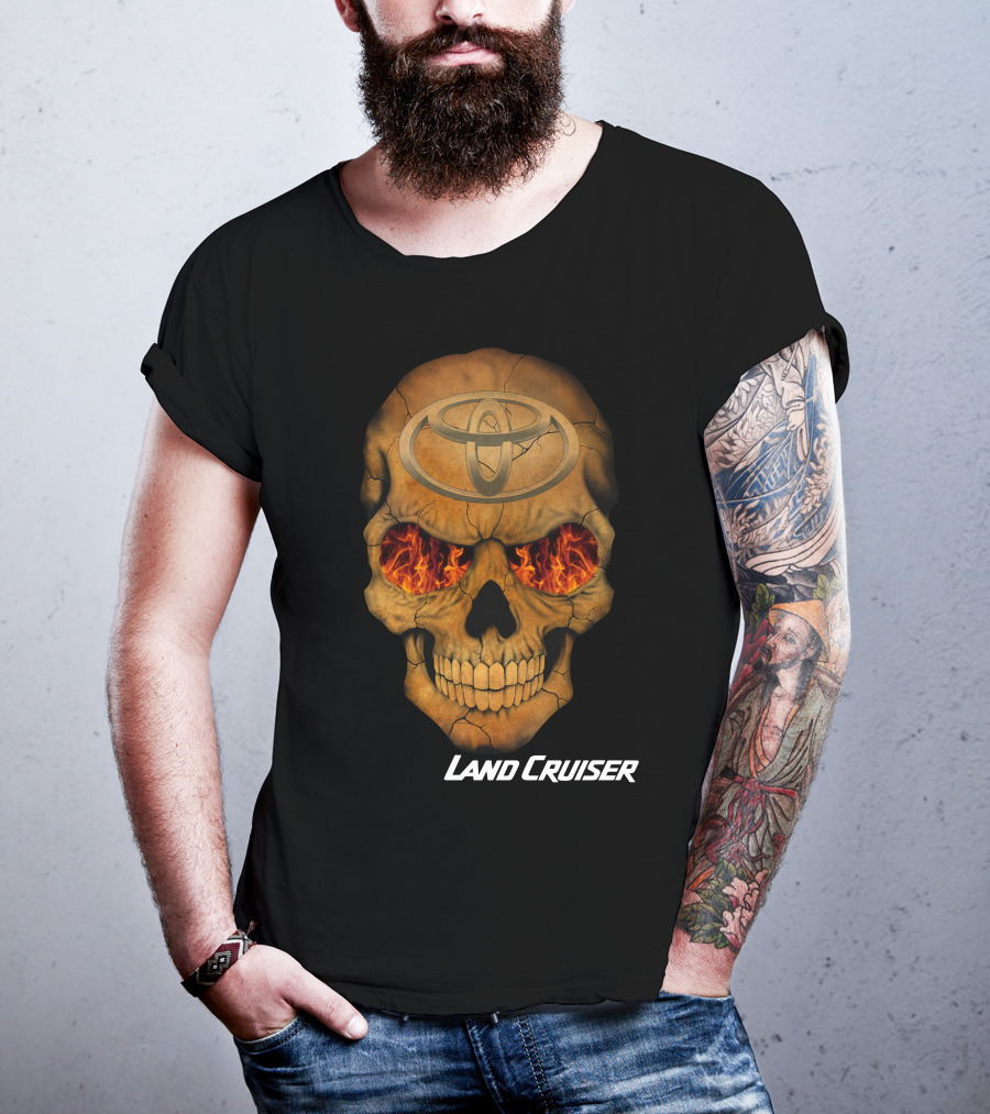 Toyota Land Cruiser Fiery Skull T-Shirt