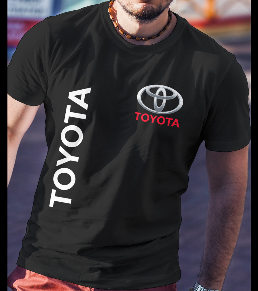 Toyota Logo With White Text Vertical Alignment T-Shirt