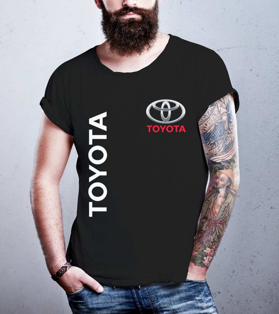 Toyota Logo With White Text Vertical Alignment T-Shirt