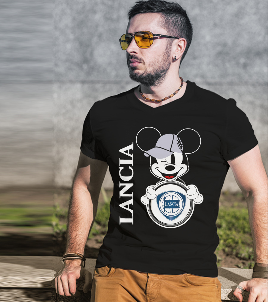 Lancia Mickey Mouse Holding T-Shirt