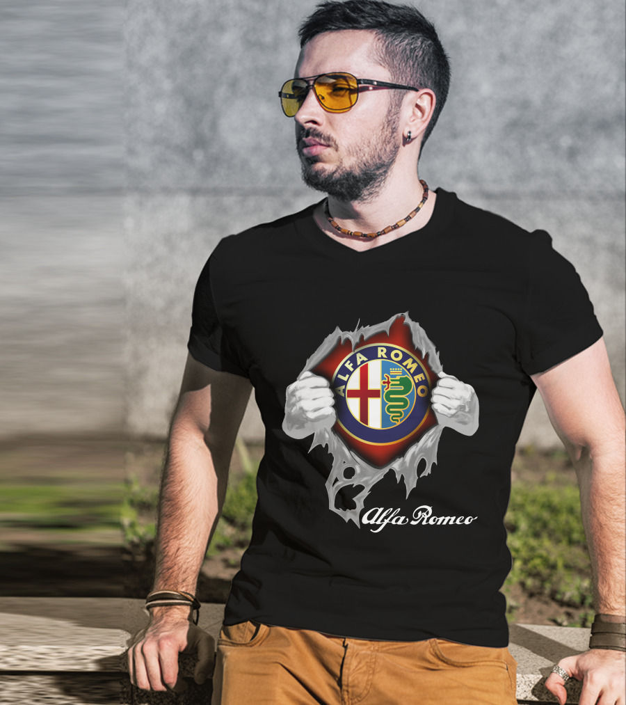 Alfa Romeo Logo With Tearaway Effect T-Shirt