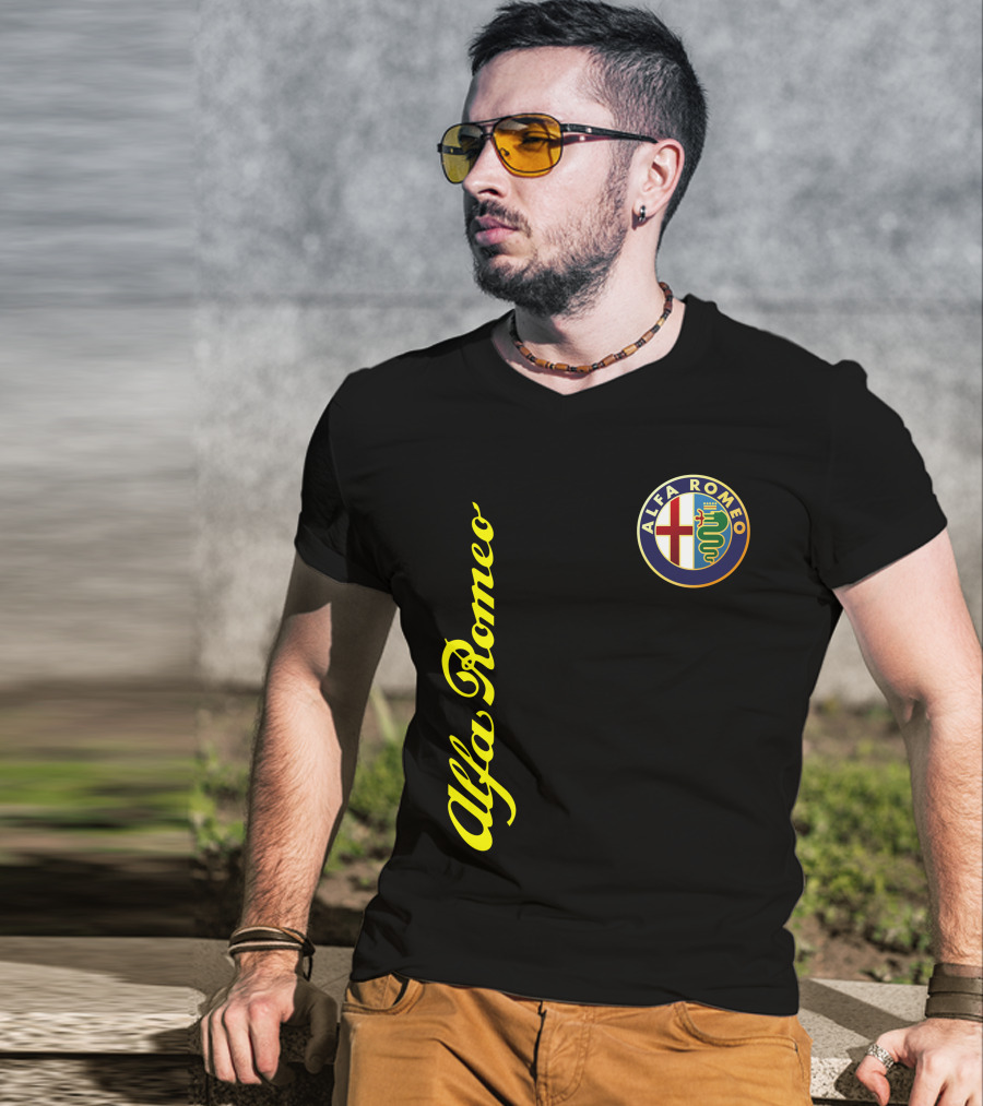 Alfa Romeo Classic Car Logo And Name T-Shirt