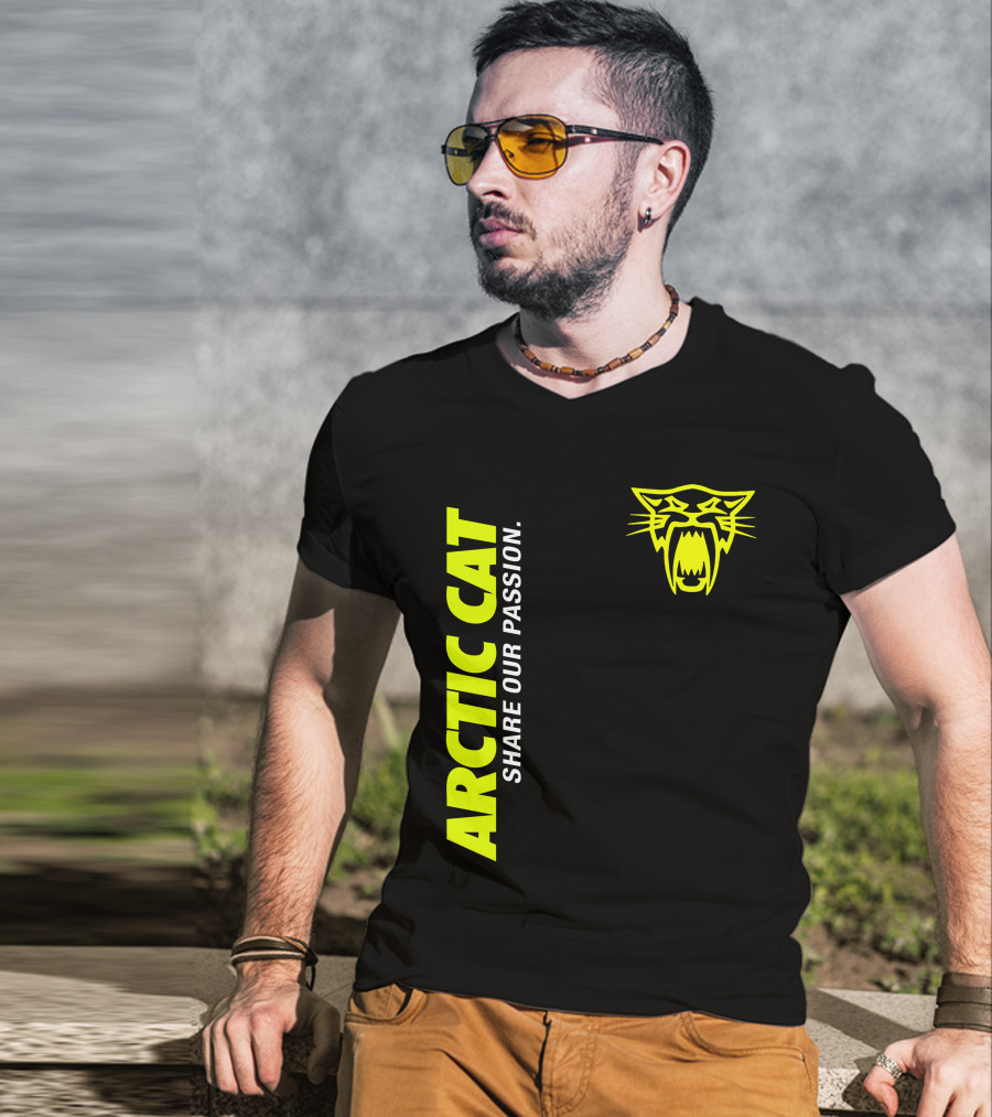 Arctic Cat Share Our Passion Neon Cat T-Shirt