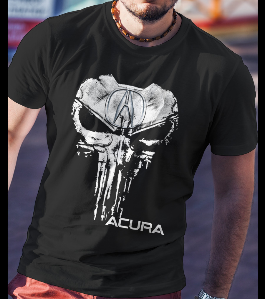 Acura Logo Skull Punisher Style T-Shirt
