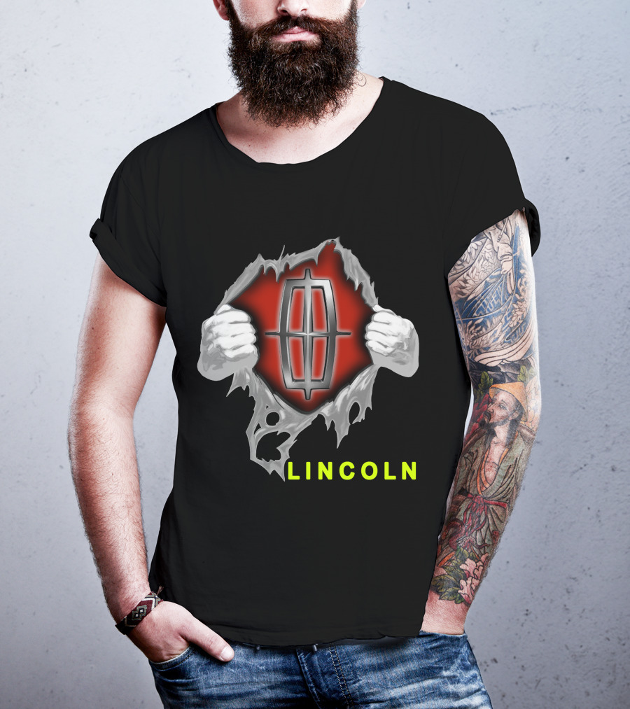Lincoln Logo With Torn Metal Effect And Hands T-Shirt