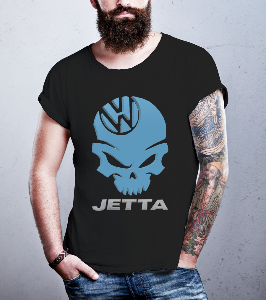 Jetta VW Skull Logo Blue T-Shirt