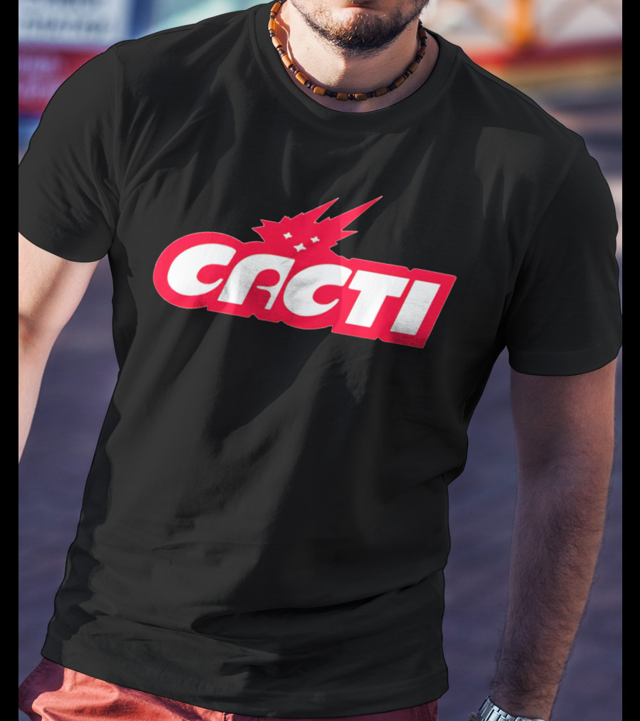 Cacti Merch Logo Red White Starburst T-Shirt