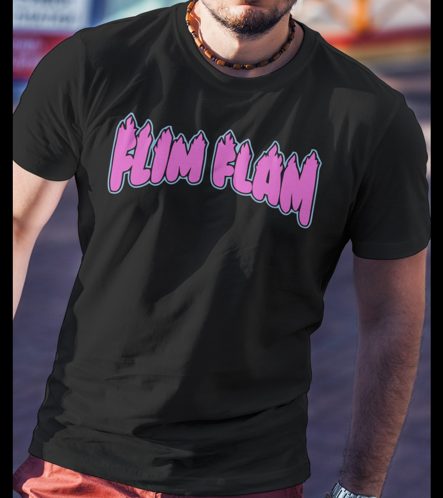 Flim Flam Colorful Flame Font T-Shirt