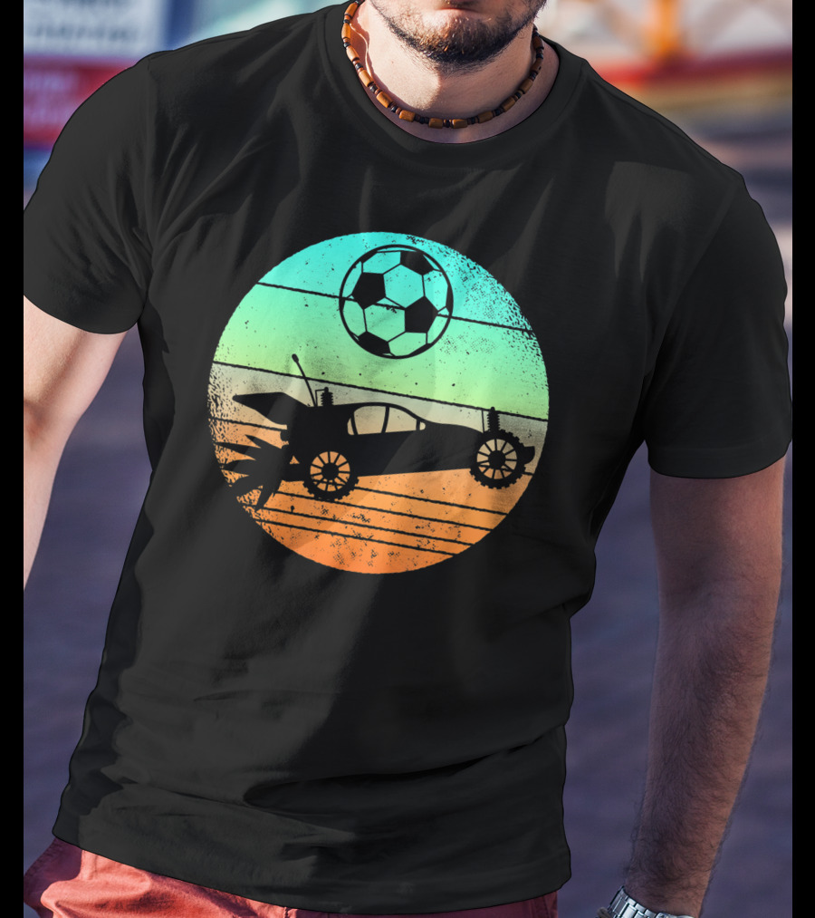 Retro Rocket Soccer Car League Gamer Aesthetic T-Shirt