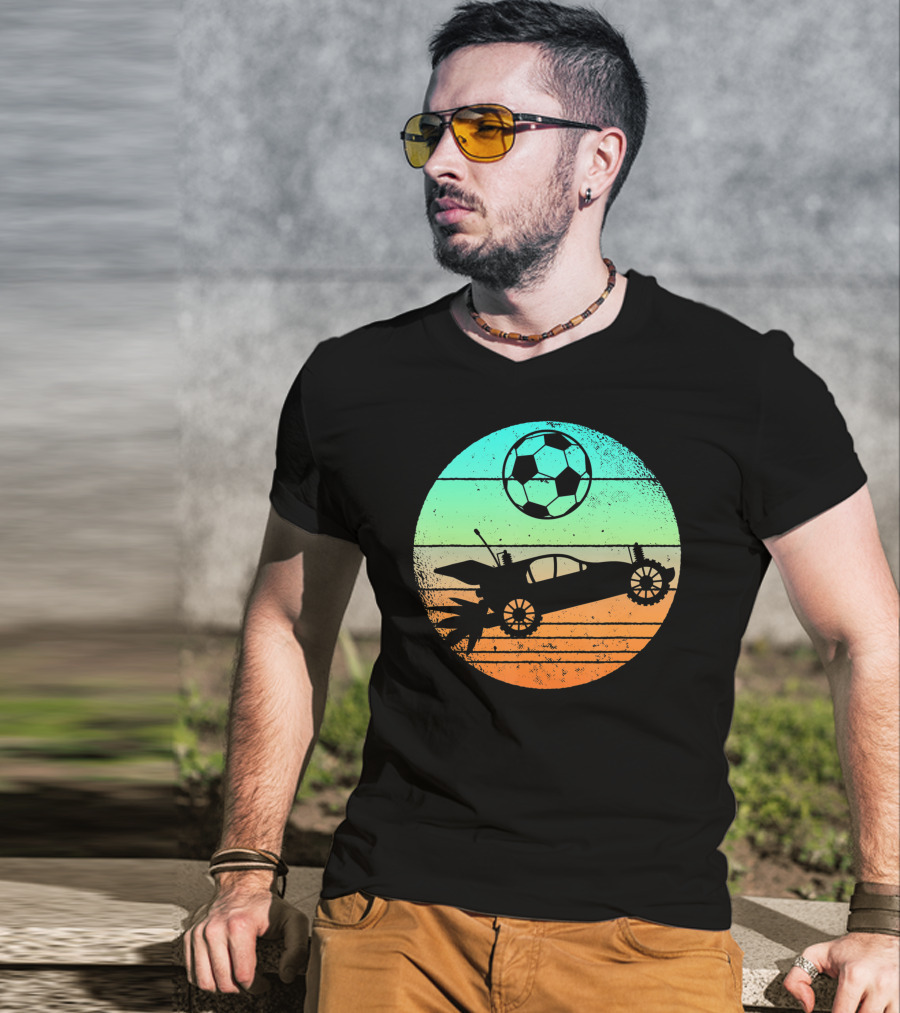 Retro Rocket Soccer Car League Gamer Aesthetic T-Shirt