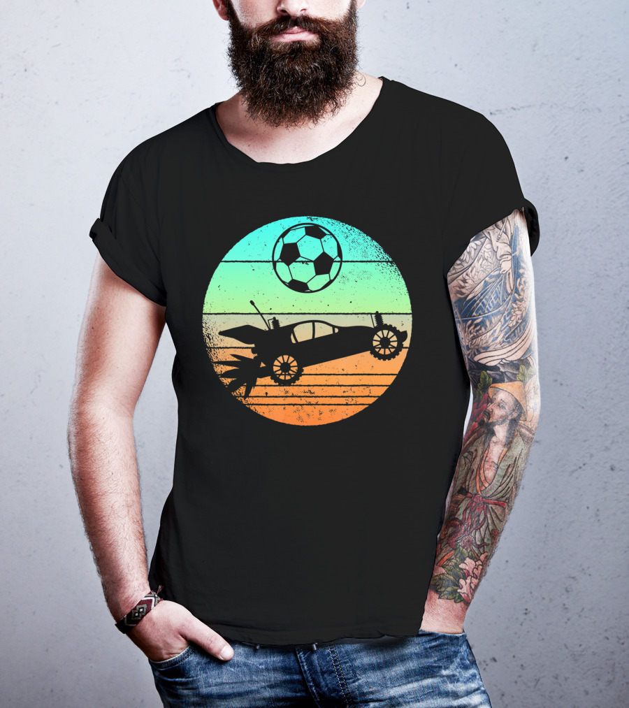 Retro Rocket Soccer Car League Gamer Aesthetic T-Shirt