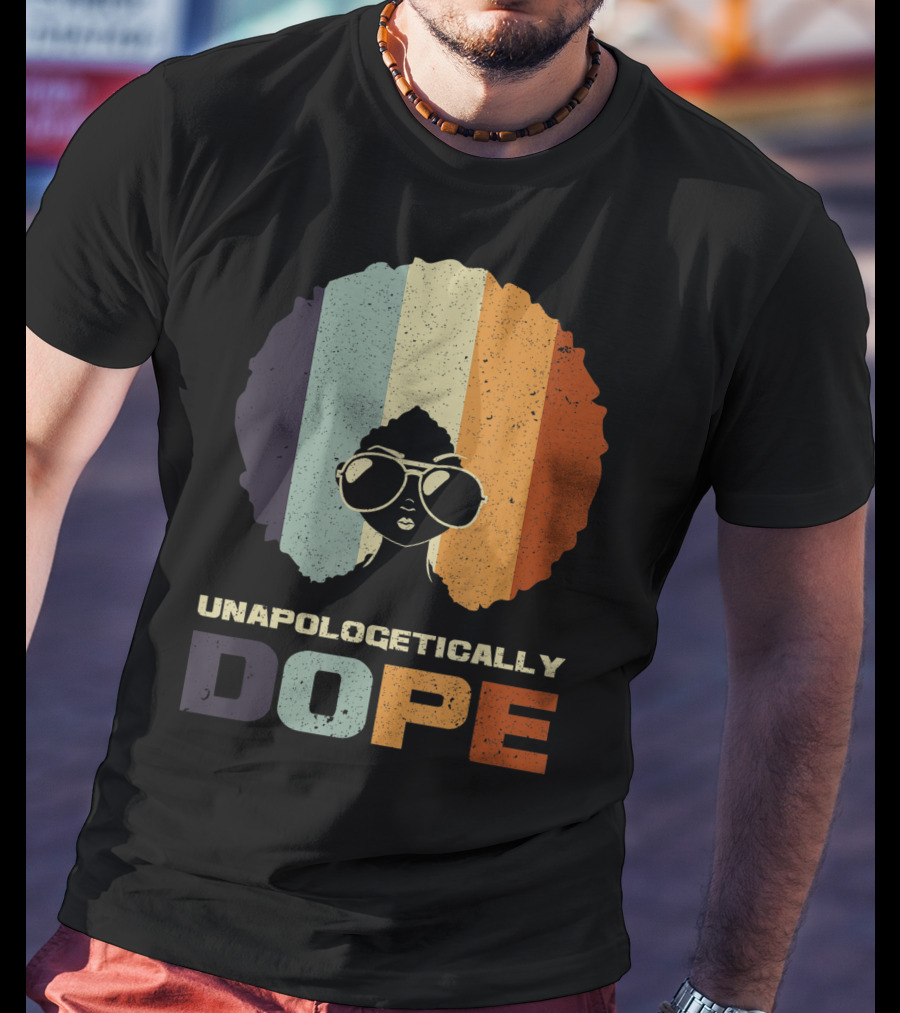 Unapologetically Dope Afro Rainbow Stripes Sunglasses T-Shirt
