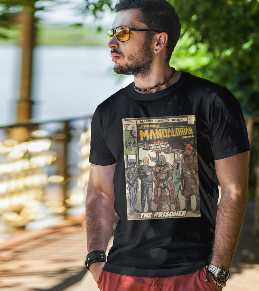 Star Wars The Mandalorian Chapter 6 Marvel Comics Group The Prisoner Maximum-Security New Republic Prison Ship T-Shirt