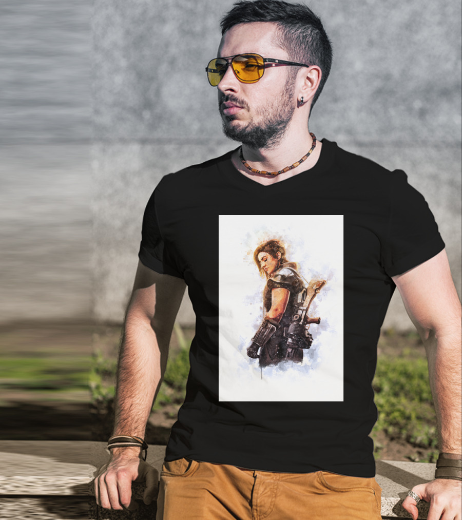 Only Today Watercolor Warrior Woman With Sword T-Shirt