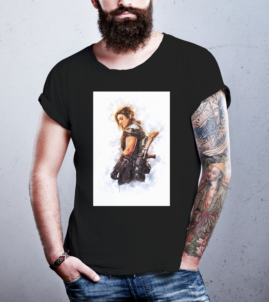 Only Today Watercolor Warrior Woman With Sword T-Shirt