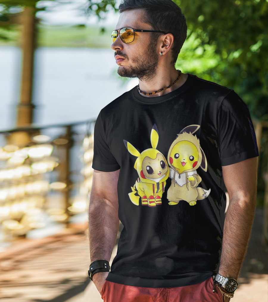 Pikachu And Eevee Cosplay Hoodie Only Today T-Shirt