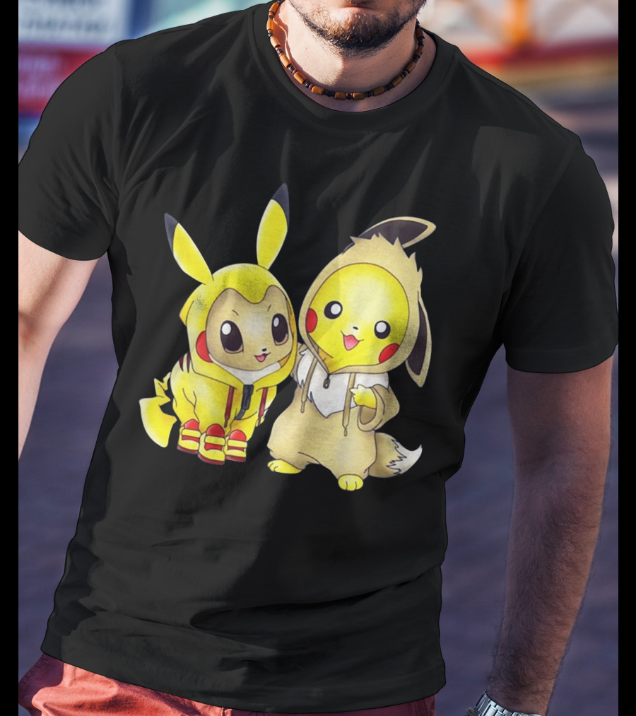 Pikachu And Eevee Cosplay Hoodie Only Today T-Shirt