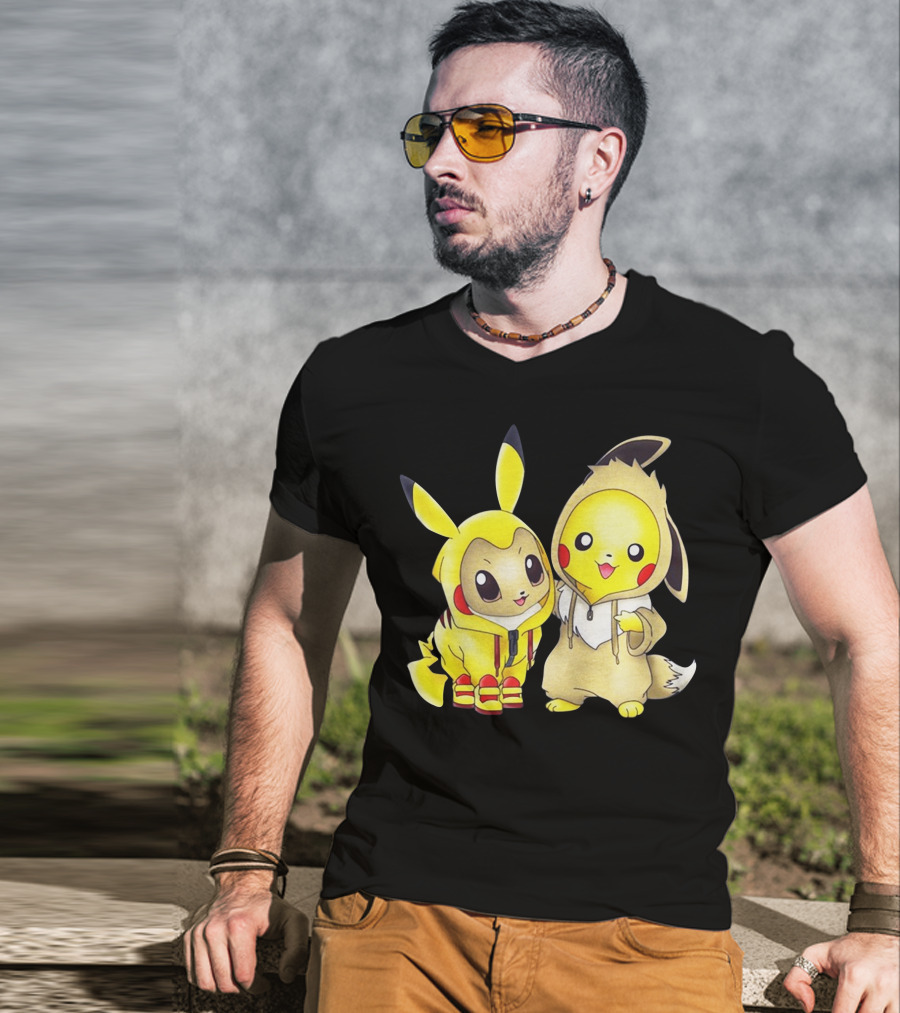 Pikachu And Eevee Cosplay Hoodie Only Today T-Shirt