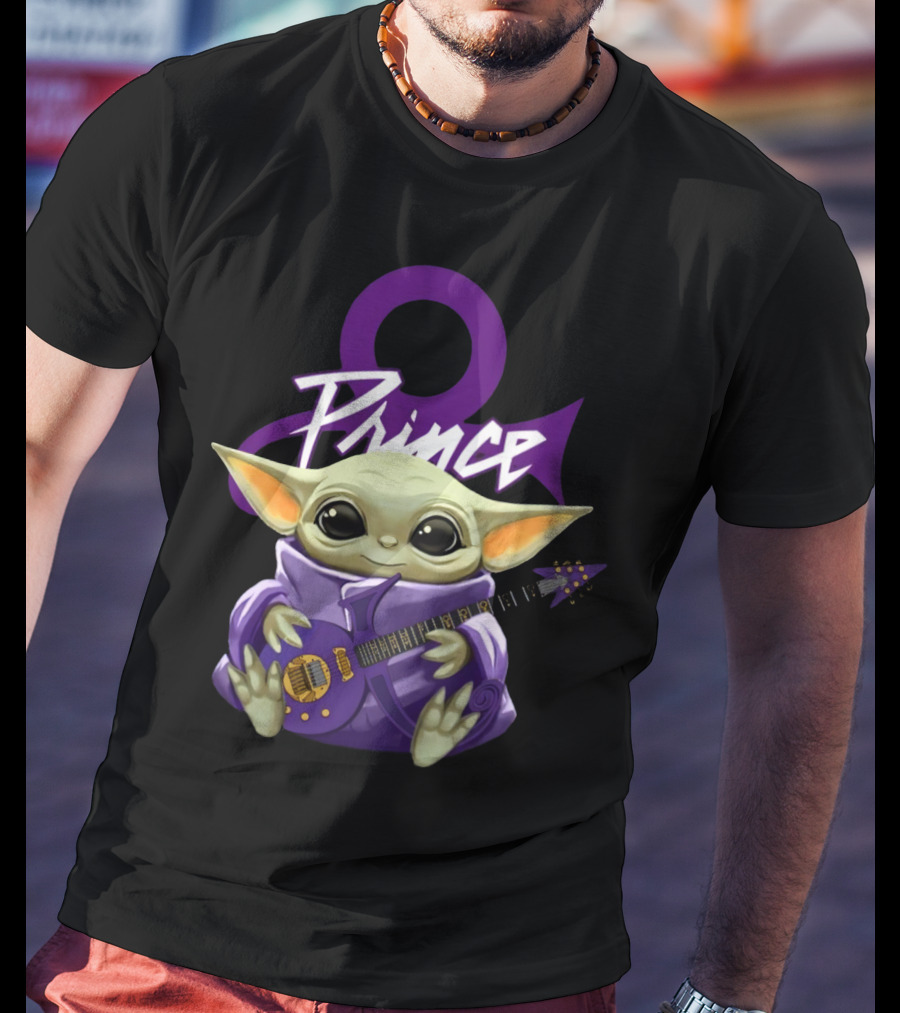 Prince Only Today Baby Alien With Purple Guitar And Symbol T-Shirt