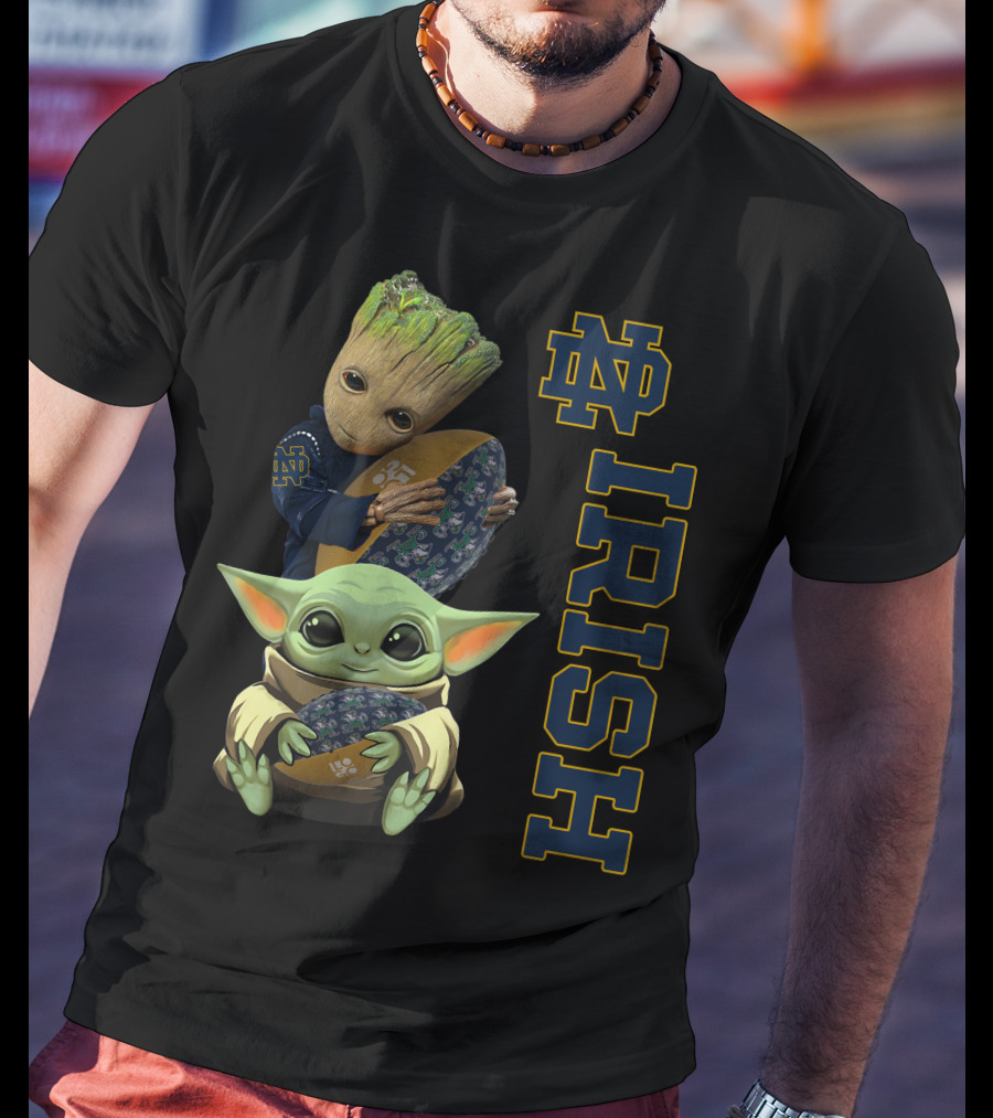 Groot Baby Yoda Notre Dame Fighting Irish Football T-Shirt
