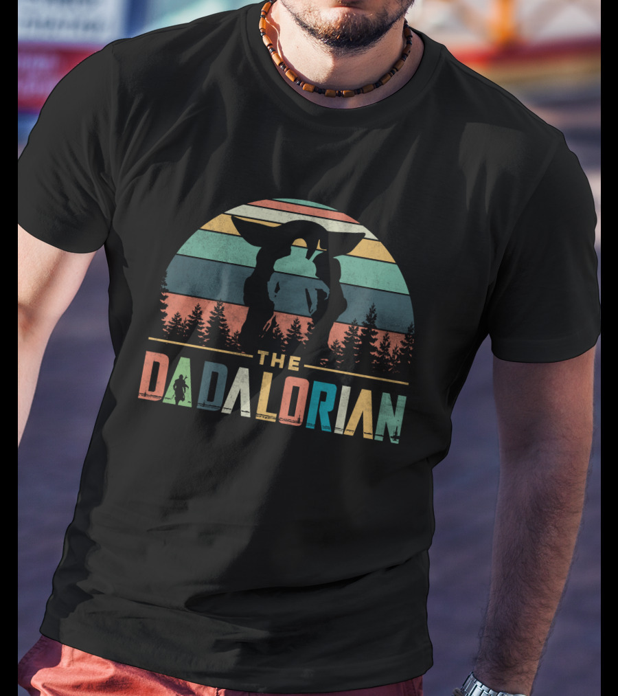The Dadalorian Vintage Sunset Forest Silhouette T-Shirt