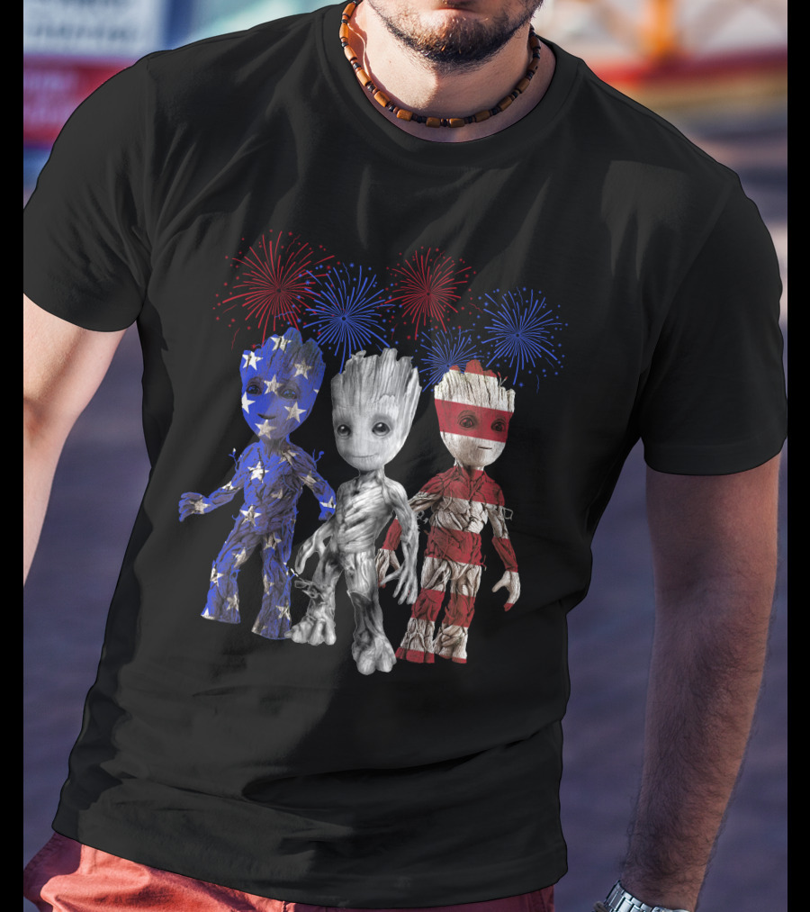 Patriotic Fireworks Groot Trio Only Today T-Shirt
