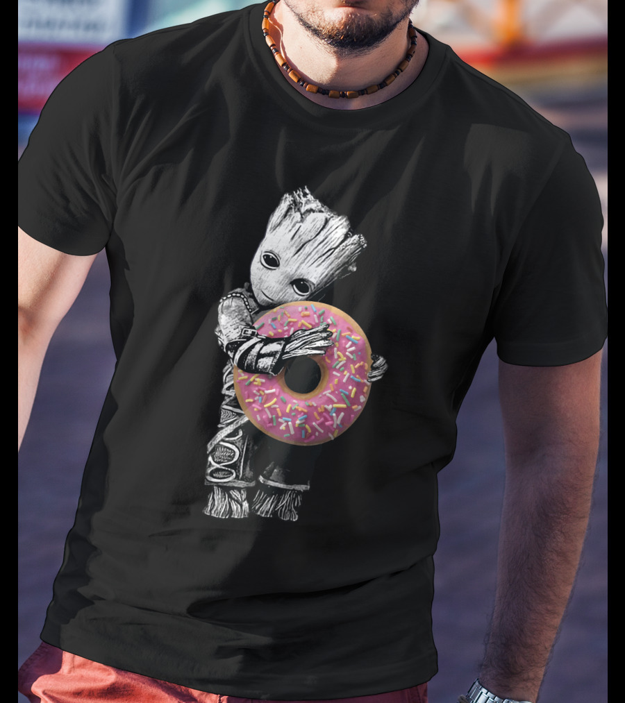 Only Today Groot Hugging Donut T-Shirt