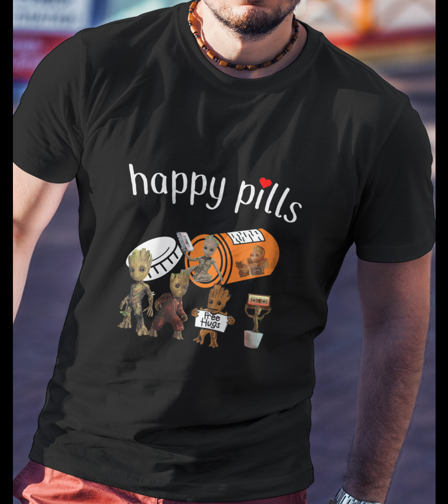 Happy Pills Groot Free Hugs Capsule T-Shirt