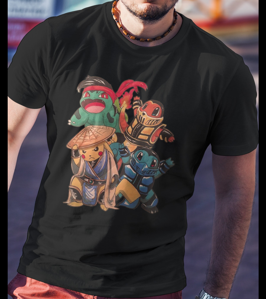 Pikachu Bulbasaur Charmander Squirtle Mashup T-Shirt