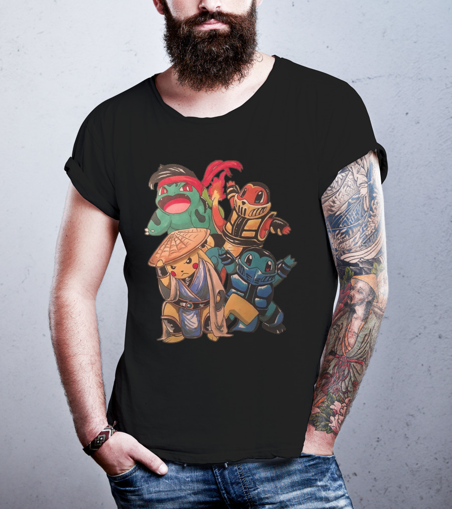 Pikachu Bulbasaur Charmander Squirtle Mashup T-Shirt