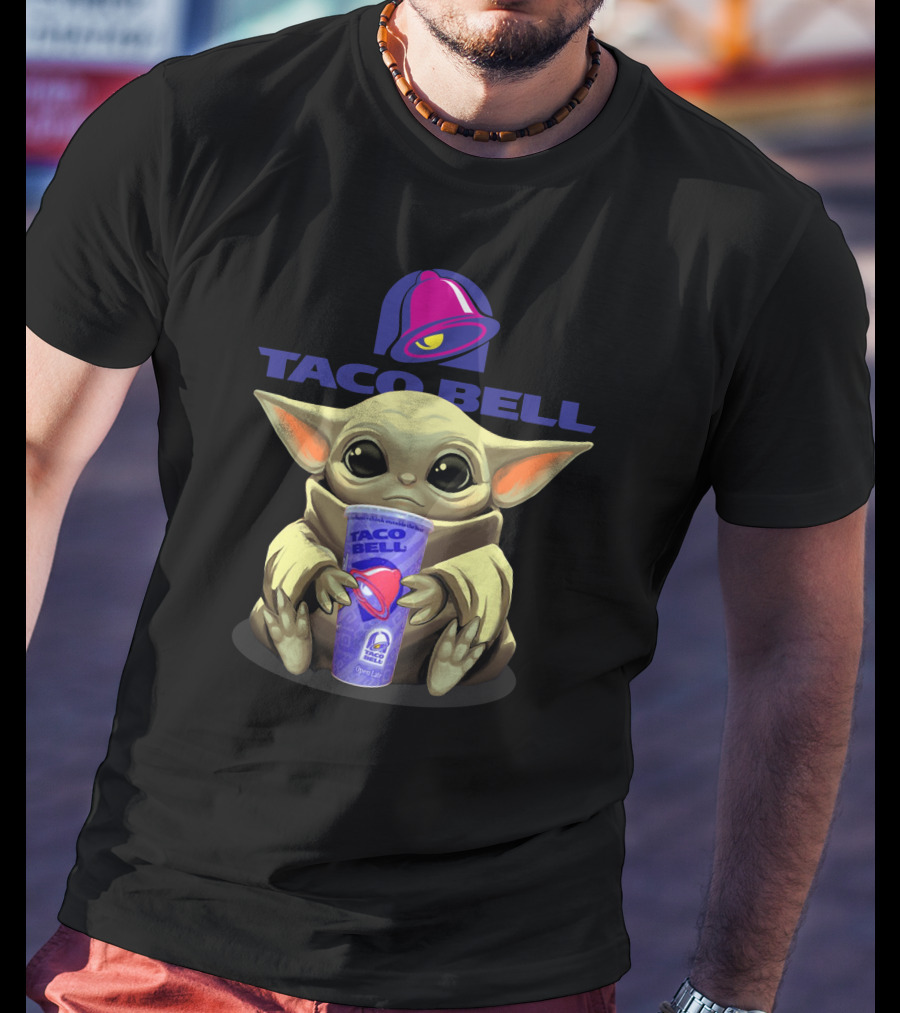 Taco Bell Baby Yoda Holding Drink T-Shirt