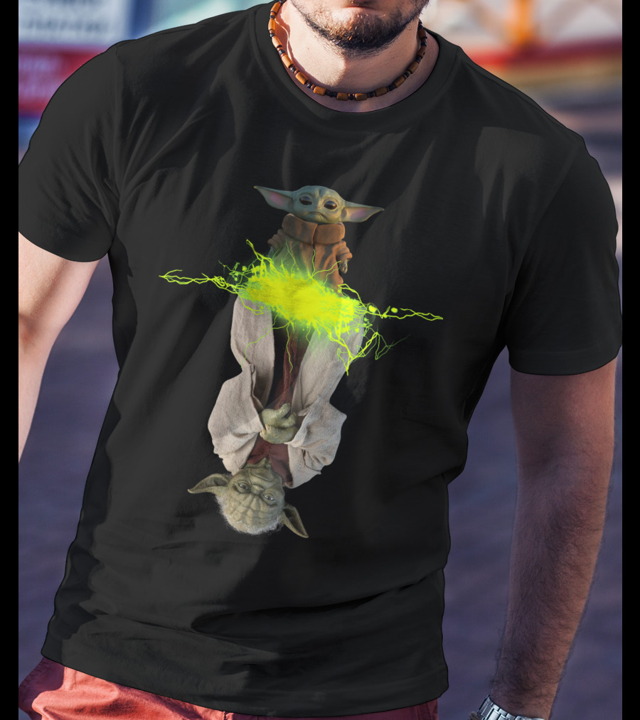 Star Wars Yoda And Grogu Lightning Force T-Shirt