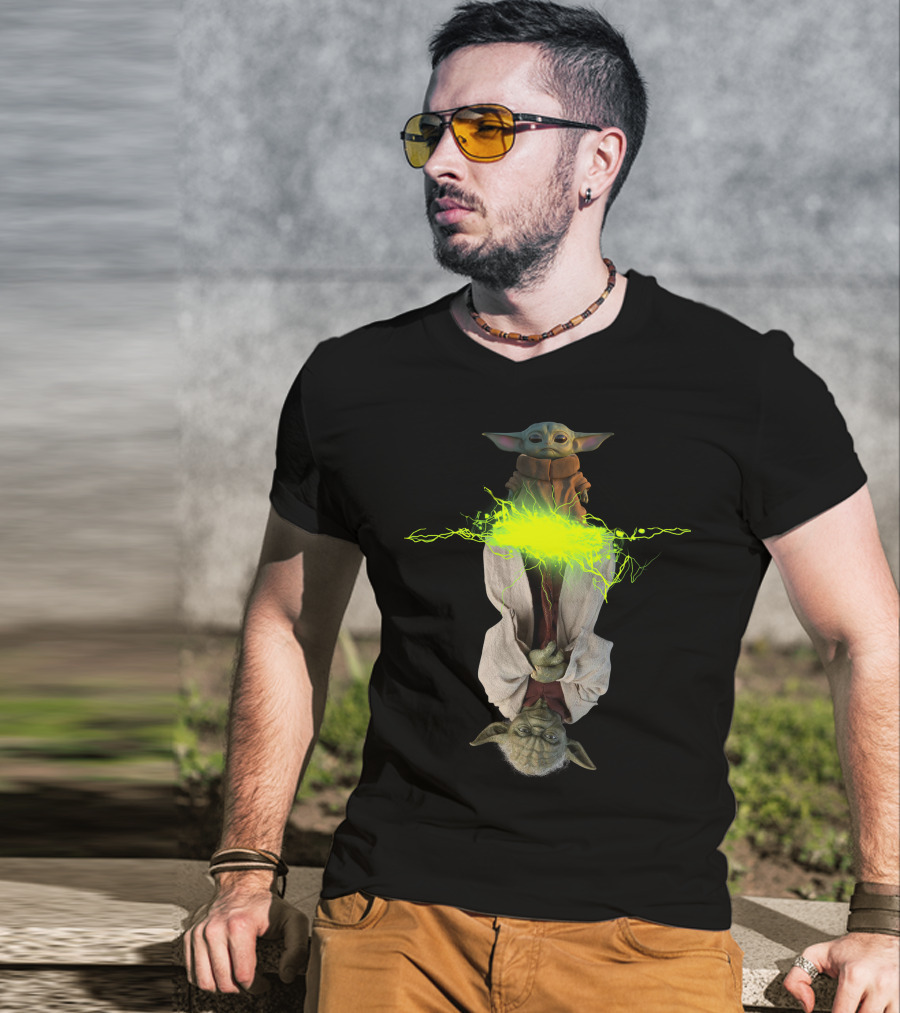 Star Wars Yoda And Grogu Lightning Force T-Shirt