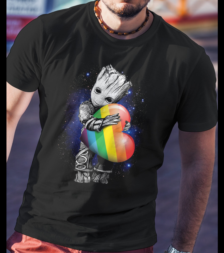 Rainbow Heart Galaxy Cute Tree Character T-Shirt