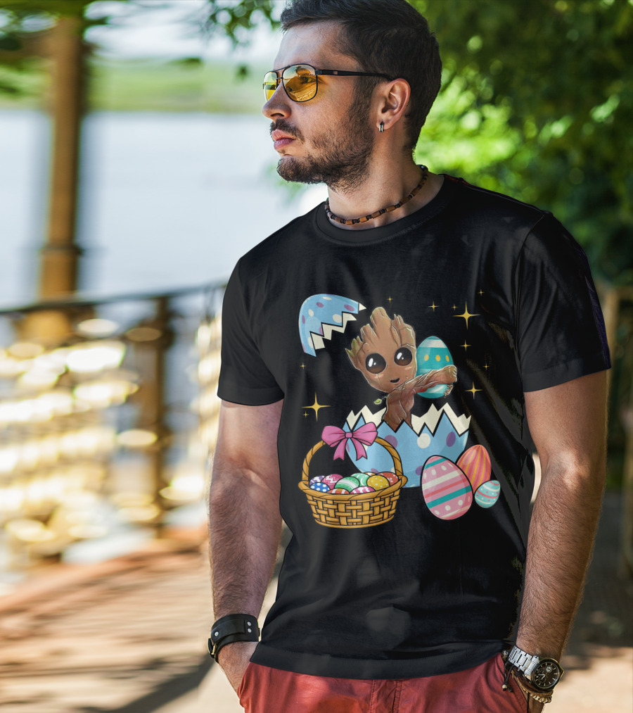 Baby Groot Easter Basket And Eggs T-Shirt