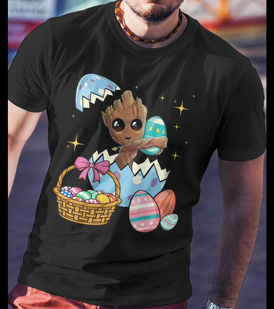 Baby Groot Easter Basket And Eggs T-Shirt