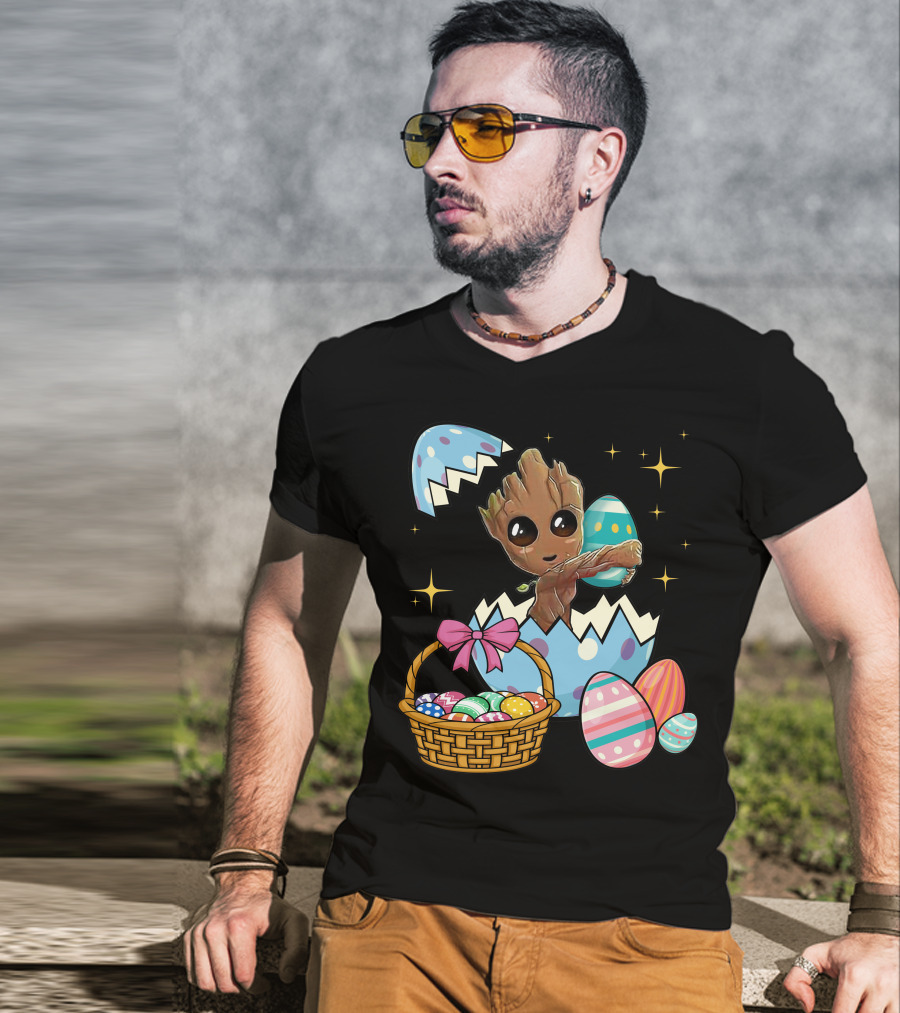 Baby Groot Easter Basket And Eggs T-Shirt
