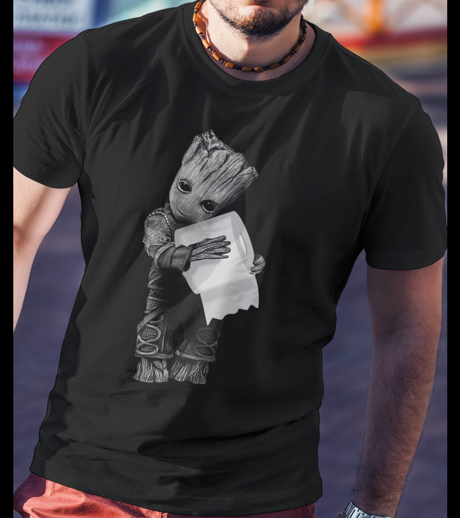 Baby Groot Holding Toilet Paper T-Shirt