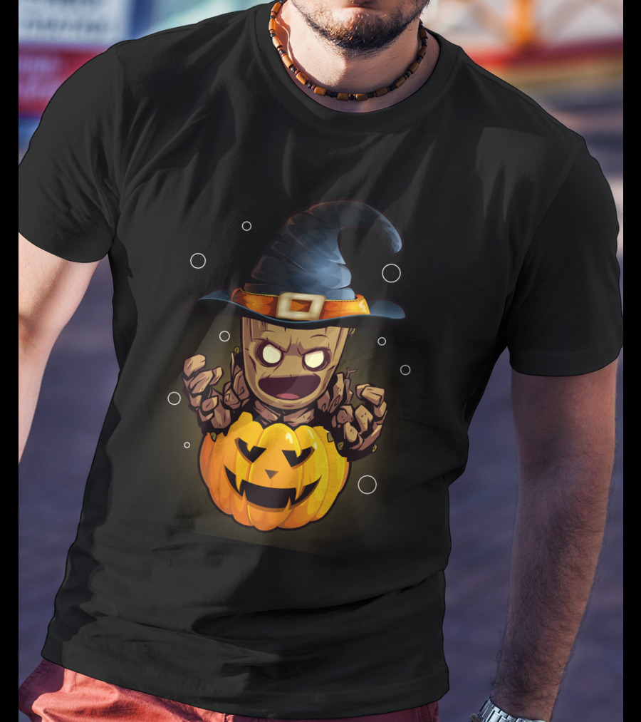 Halloween Wizard Pumpkin Creature T-Shirt