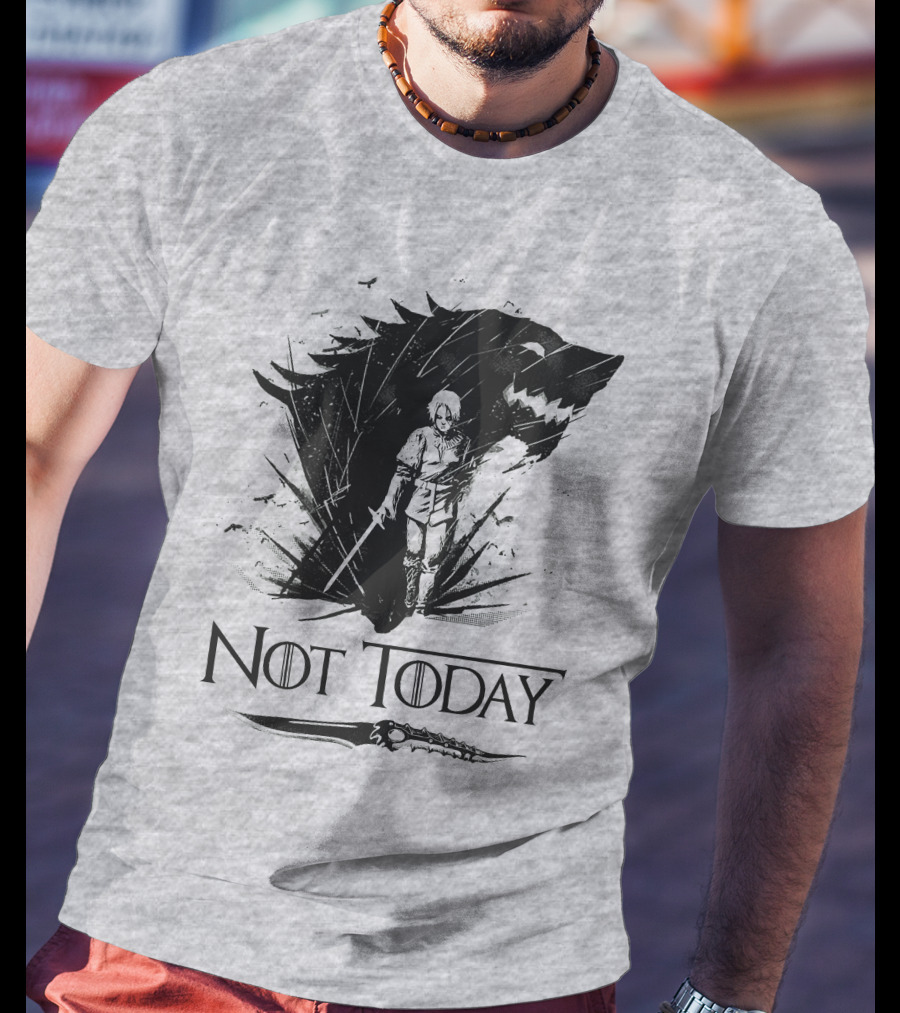 Not Today Wolf Sword Warrior Art ZN4 T-Shirt