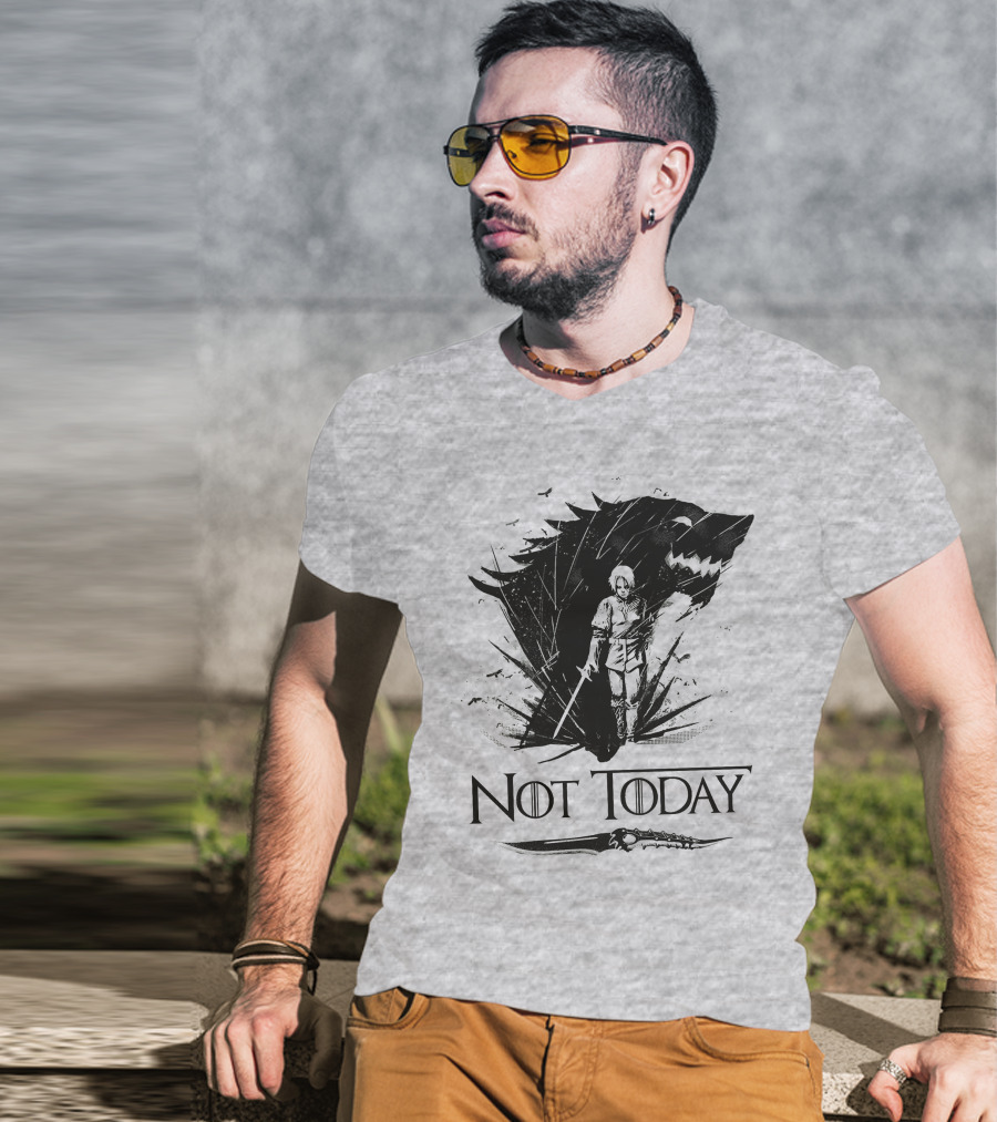 Not Today Wolf Sword Warrior Art ZN4 T-Shirt